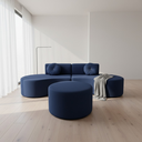 Ver imagem 2 de Sofá Modular Orgânico Monterrey 260cm + Puff Veludo Azul Marinho