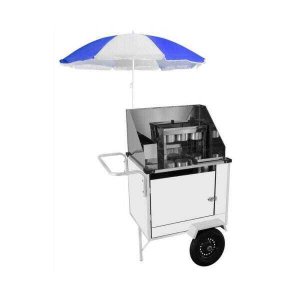 Carrinho Hot Dog Simples com Rodas Pneumáticas e Guarda-Sol - Cefaz