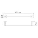 Ver imagem 4 de Toalheiro Barra Simples 60cm Cromado Quadrado Aço Inox