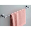 Ver imagem 2 de Toalheiro Barra Simples 60cm Cromado Quadrado Aço Inox