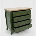 Ver imagem 3 de Cômoda Bombê 4 Gavetas Estilo Clássico - Verde Militar/amadeirado