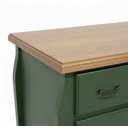 Ver imagem 4 de Cômoda Bombê 4 Gavetas Estilo Clássico - Verde Militar/amadeirado