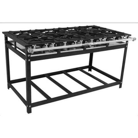 Fogão Industrial 8 Bocas Baixa Pressão P7 8QS Super - Kenok