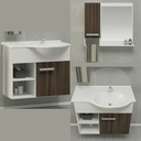 Ver imagem 6 de Kit Gabinete 100% Mdf Cuba e Espelheira 60cm para Banheiro:branco/rustico