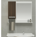 Ver imagem 3 de Kit Gabinete 100% Mdf Cuba e Espelheira 60cm para Banheiro:branco/rustico