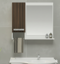 Ver imagem 3 de Kit Gabinete 100% Mdf Cuba e Espelheira 60cm para Banheiro:branco/rustico