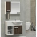 Ver mais imagens de Kit Gabinete 100% Mdf Cuba e Espelheira 60cm para Banheiro:branco/rustico