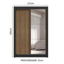 Ver mais imagens de Guarda-roupa Solteiro 2 Portas de Correr com Espelho 4 Gavetas Preto/rustic Vivare Plus Madesa Preto