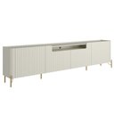 Ver imagem 1 de Rack para Sala de Estar Tv 75 Pol 4 Portas Brise Pés Industrial Dourado Alef I03 Luna - Lyam Decor