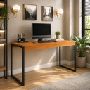 Ver imagem 1 de Mesa de Computador Industrial Mesa Pé de Ferro Diretor 90 cm - Freijó