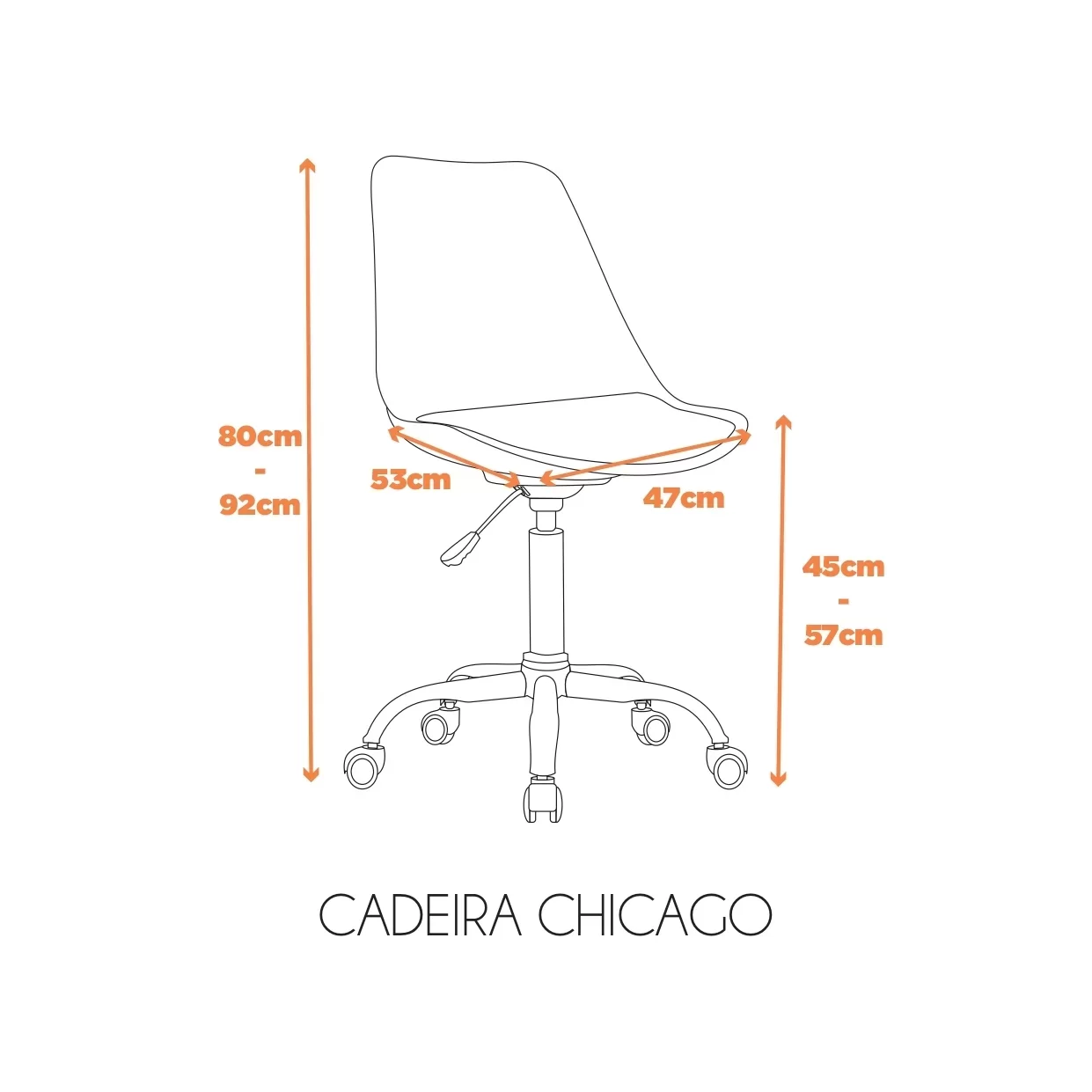 Cadeira para Escritório Secretária Decorativa Eames Chicago  - 4