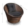 Conjunto de Poltronas Fibra Sintética Bola - 2 Poltronas + 1 Mesa Centro - Tecido Duna Preto - 2