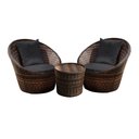 Ver imagem 1 de Conjunto de Poltronas Fibra Sintética Bola - 2 Poltronas + 1 Mesa Centro - Tecido Duna Preto