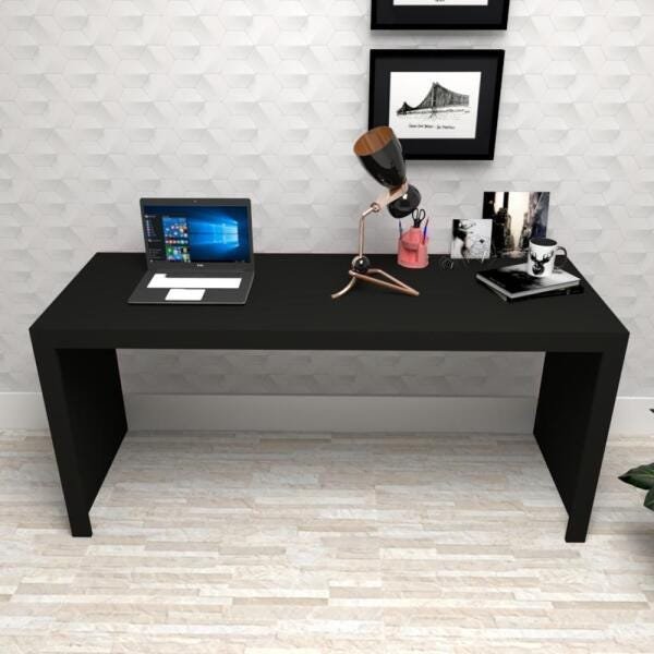 Mesa para Escritório Realeza Móveise 100% MDF - Preto - 2