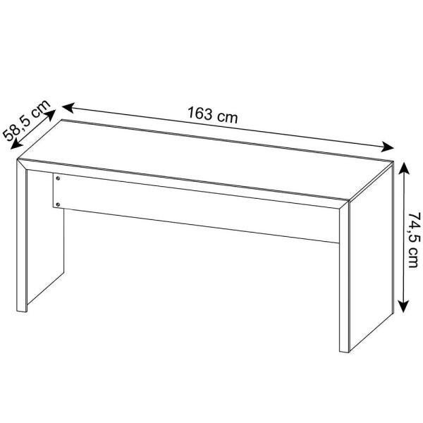 Mesa para Escritório Realeza Móveise 100% MDF - Preto - 3