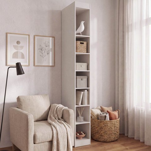 Estante Nicho Vertical Planejado 240CMX30CM Hera CabeCasa MadeiraOriginals Off White/Cream