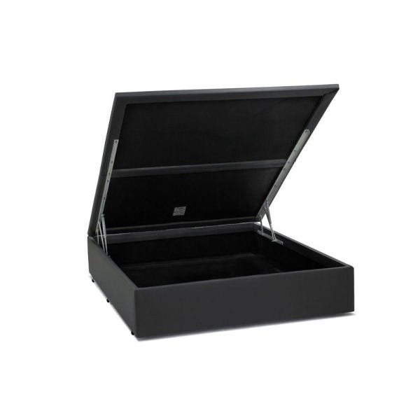 Base Box Baú Casal A Colchões Sintético Cinza 49x138x188 - 1