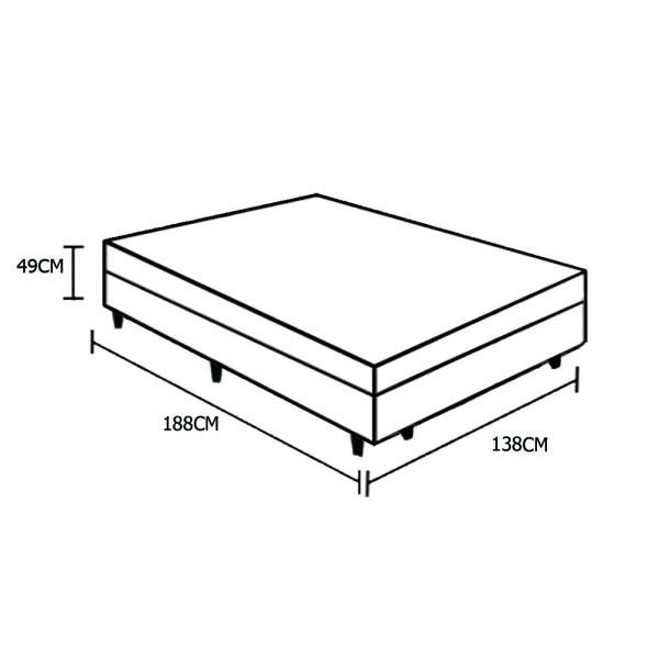 Base Box Baú Casal A Colchões Sintético Cinza 49x138x188 - 3