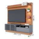 Ver imagem 3 de Estante Home Tv 70 Pol 200 Cm Campeche Freijo Cinza Colibri