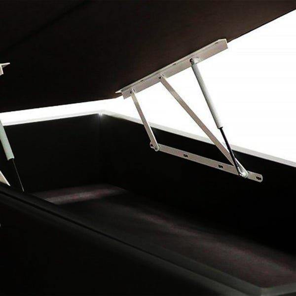 Base Box Baú Queen Bipartido A Colchões Suede Preto 49x158x198 - 2