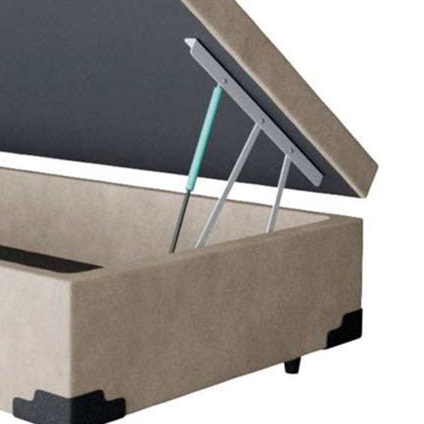 Base Box Baú Solteirão A Colchões Suede Bege 41x96x203 - 2