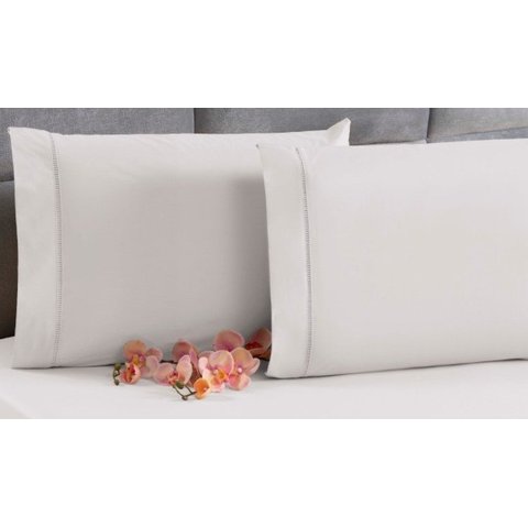 4 Fronha Avulsa Percal 200 Fios Algodão Ponto Palito Branco