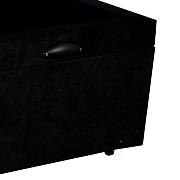 Base Box Baú Viúva A Colchões Suede Preto 49x128x188 - 3