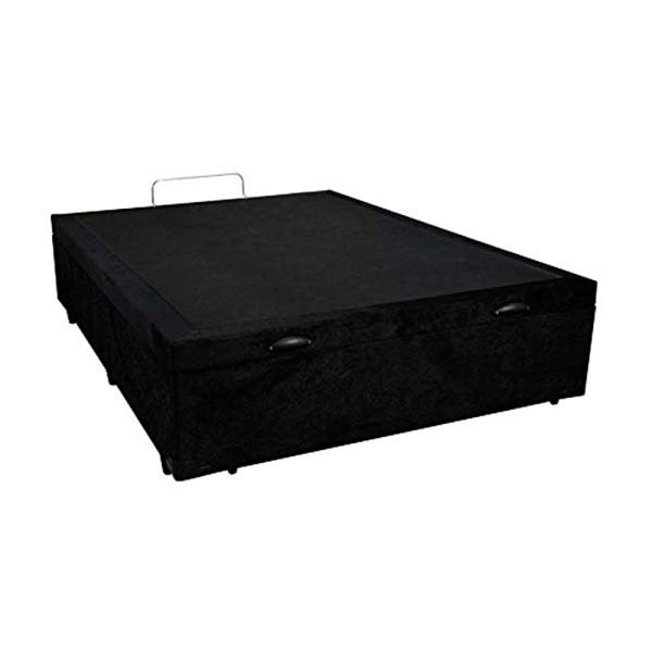 Base Box Baú Viúva A Colchões Suede Preto 49x128x188 - 2