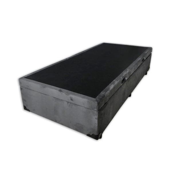 Base Box Baú Solteiro A Colchões Suede Cinza 49x88x188 - 2