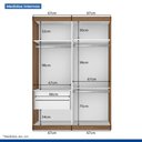 Ver imagem 6 de Guarda Roupa Solteiro 2 Portas de Correr 2 Gavetas e 3 Espelhos Salvador Plus Minastex
