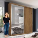 Ver imagem 2 de Guarda Roupa Solteiro 2 Portas de Correr 2 Gavetas e 3 Espelhos Salvador Plus Minastex