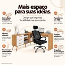Ver imagem 3 de Conjunto Escritório com Mesa em L 3 Gavetas e Cadeira Giratória Multimóveis MCR6115 Madeirado/Bco