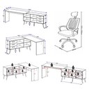 Ver imagem 4 de Conjunto Escritório com Mesa em L 3 Gavetas e Cadeira Giratória Multimóveis MCR6115 Madeirado/Bco
