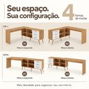 Ver imagem 7 de Conjunto Escritório com Mesa em L 3 Gavetas e Cadeira Giratória Multimóveis MCR6115 Madeirado/Bco
