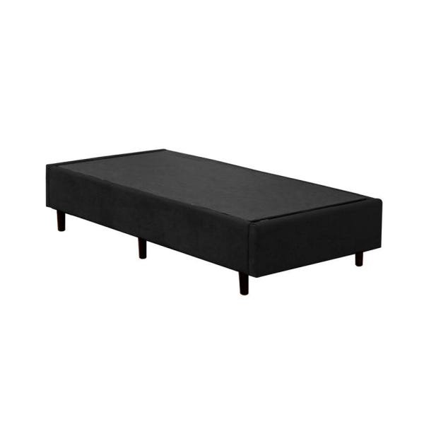 Base Box Solteiro A Colchões Suede Preto 40x78x188 - 1