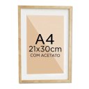 Ver imagem 1 de Moldura Quadro Tradicional com Acetato e Paspatur para Foto A4 21x30cm