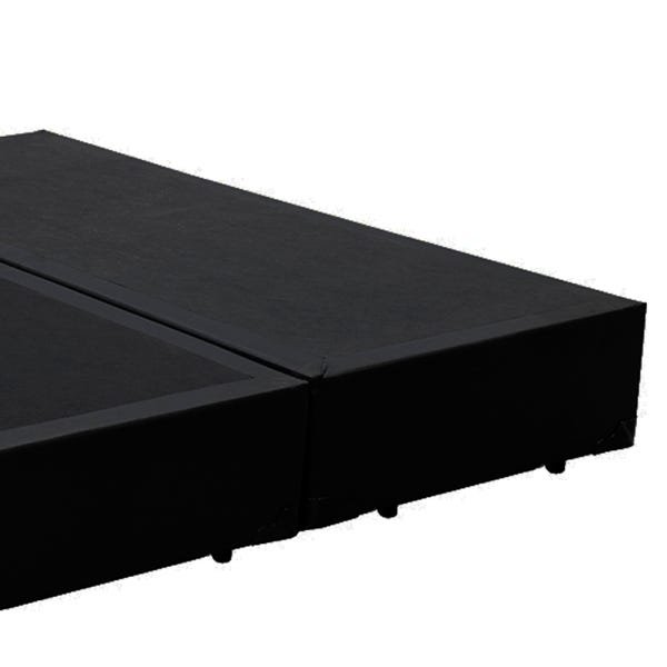 Base Box King Bipartido A Colchões Sintético Preto 40x193x203 - 2