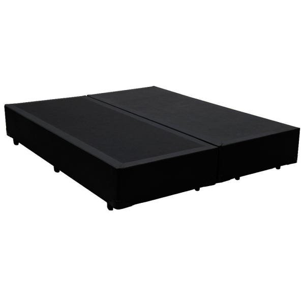 Base Box King Bipartido A Colchões Sintético Preto 40x193x203 - 1
