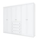 Ver imagem 6 de Cômoda e Guarda Roupa Casal 6 Portas Americano Branco Hp – Henn