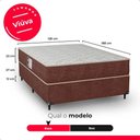 Ver imagem 4 de Cama Box Viúva + Colchão Prime Espuma D45 Marrom Couro Branco/bege