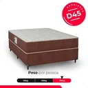 Ver imagem 5 de Cama Box Viúva + Colchão Prime Espuma D45 Marrom Couro Branco/bege