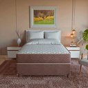 Ver imagem 2 de Cama Box Viúva + Colchão Prime Espuma D45 Marrom Couro Branco/bege