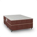 Ver imagem 7 de Cama Box Viúva + Colchão Prime Espuma D45 Marrom Couro Branco/bege