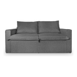Estofados Sofá 2 Lugares Linho 1.80m para Sala  Cinza Grafite Bz Home Decor - 2