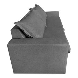 Estofados Sofá 2 Lugares Linho 1.80m para Sala  Cinza Grafite Bz Home Decor - 3