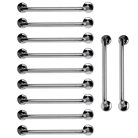Barra de Apoio 60cm Aço Inox Kit 11 Unidades Suporte Acessibilidade Gestante Banheiro Box Escada Cor