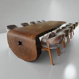 Mesa de Jantar Cascata Pequiá Madeira Maciça Nobre 6 Lugares 220x100 - 2