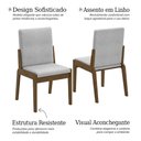 Ver imagem 3 de Kit 2 Cadeiras Sinfonia Carvalho e Linho Cinza com Design Sofisticado e Conforto