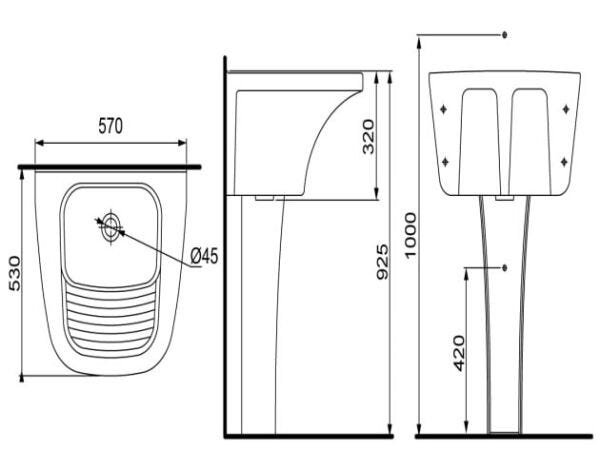 Coluna para tanque Lorenzetti CT-01 branca - 3