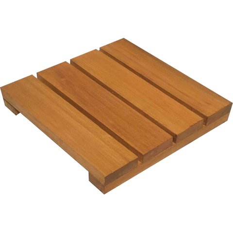 Deck de Madeira Modular 30x30 Cm Réguas 7 Cm Neonx com Pintura:osmocolor Castanho Uv Deck